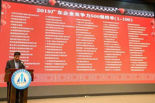 2019广东企业竞争力500强榜单