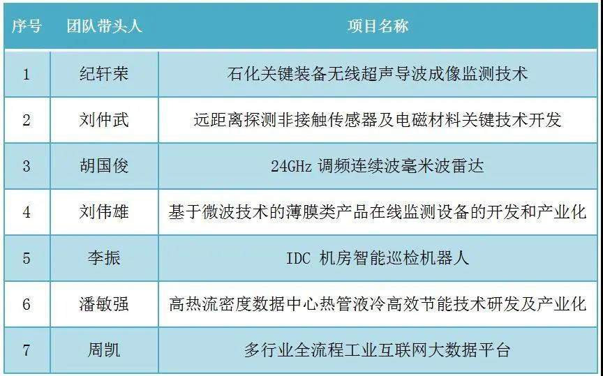 公示的项目名单